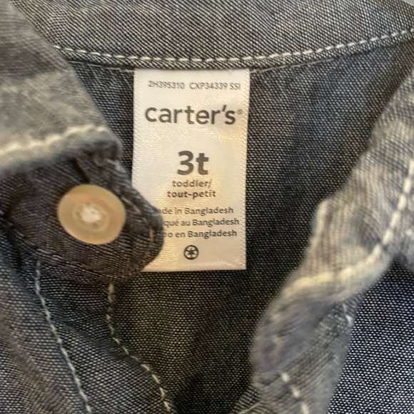 Carters Boy Short Sleeve Button Down Chambrays , 3T - Picture 3 of 4